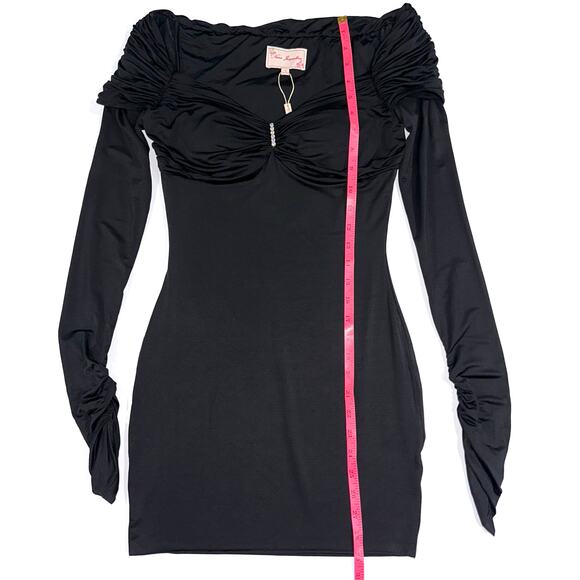 NWT Nana Jacqueline Black Olivia Long Sleeve Mini Dress Size Small - Picture 16 of 16